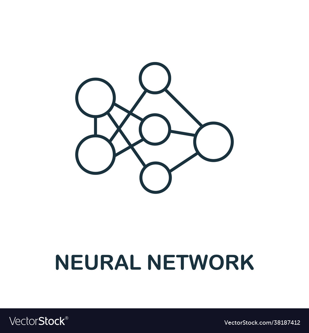 Neural network line icon creative outline design