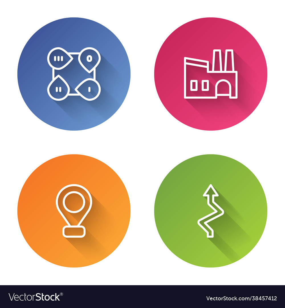 Set line infographic element factory location Vector Image Set line infographic element factory location