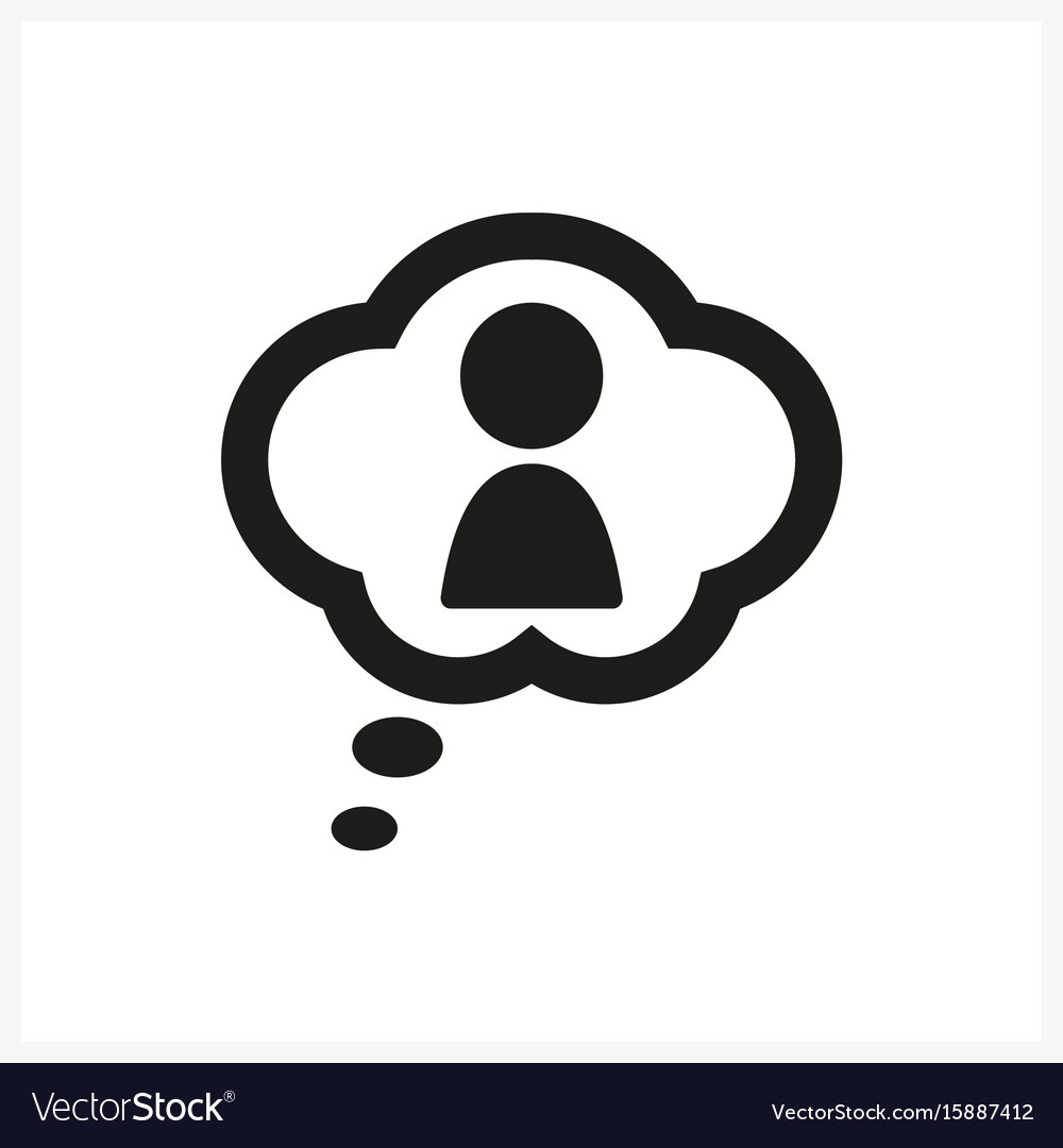 Think About Icon In Simple Black Design Royalty Free Vector