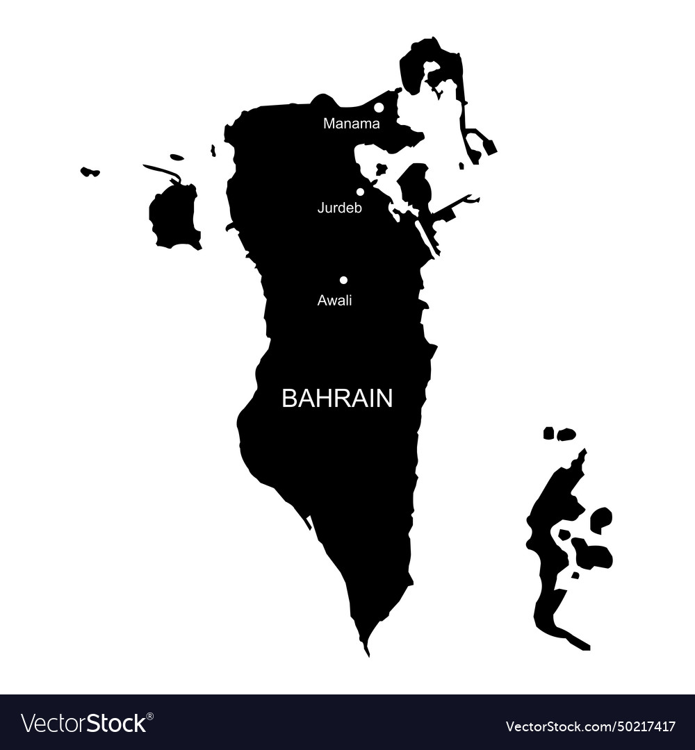 Bahrain Country Map Royalty Free Vector Image - Vectorstock