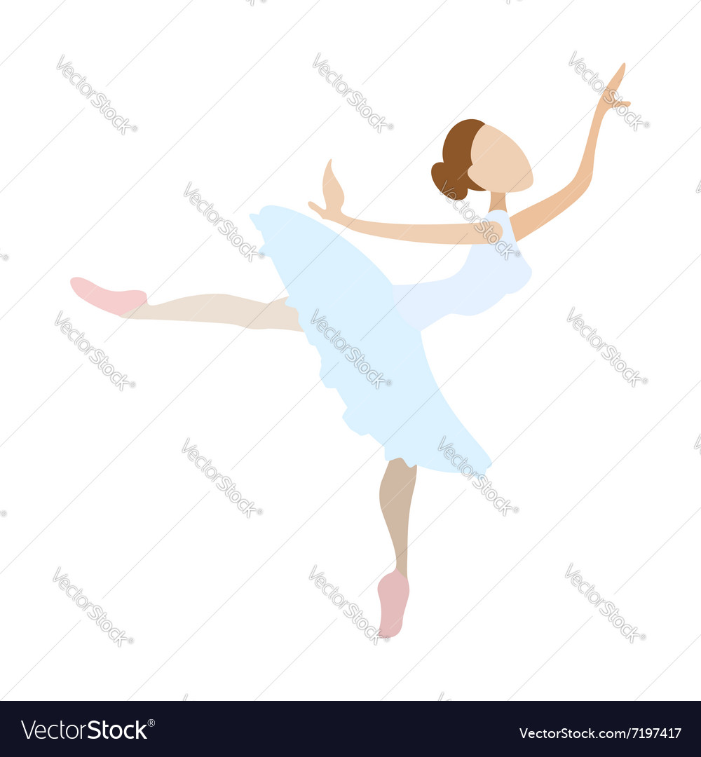 Ballerina girl dancing cartoon icon Royalty Free Vector