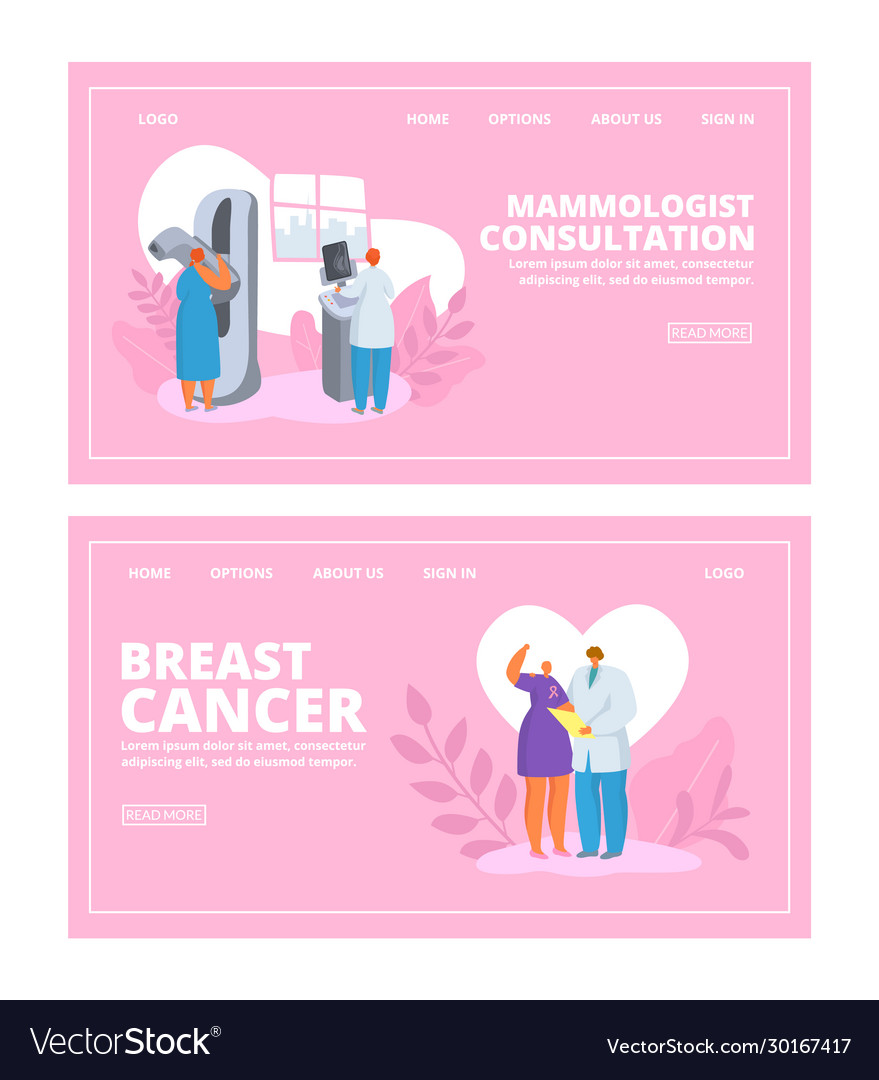 Breast cancer people awareness with female doctor vector image Breast cancer people awareness with female doctor