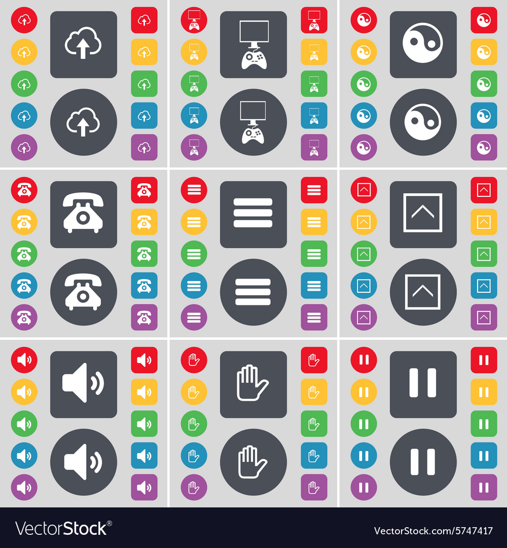 Cloud game console yin-yang retro phone apps arrow