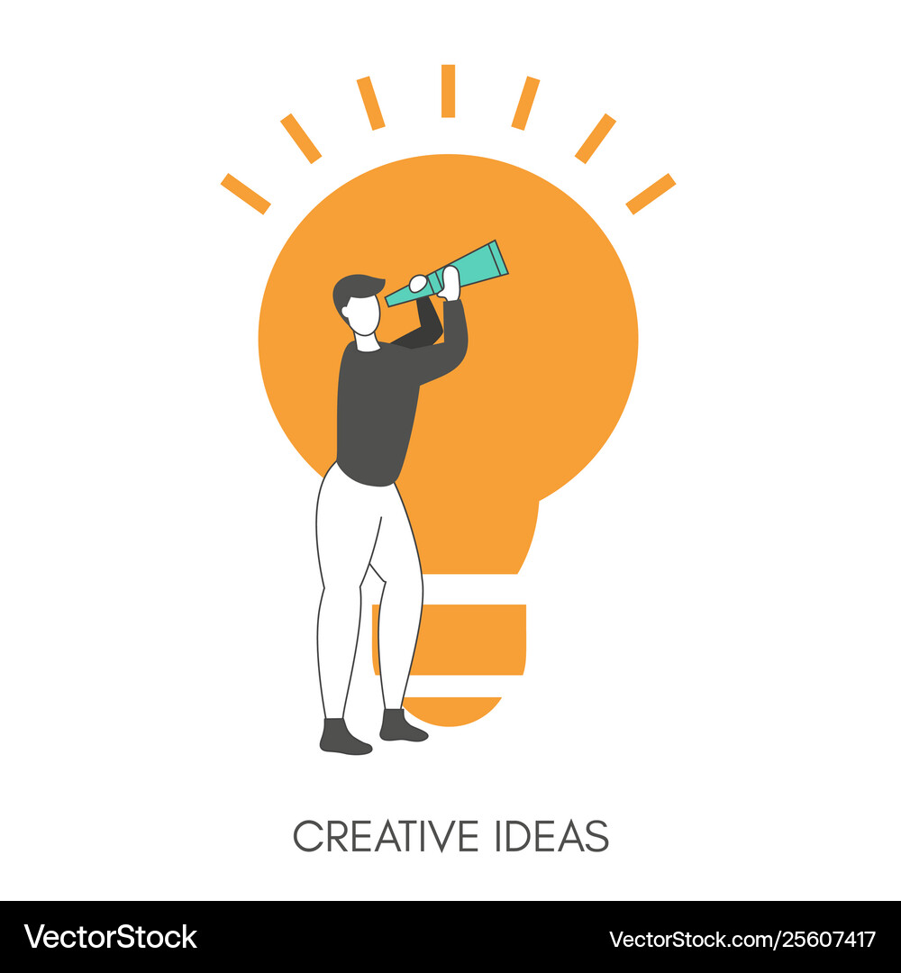 Creative idea concept with light bulb Royalty Free Vector
