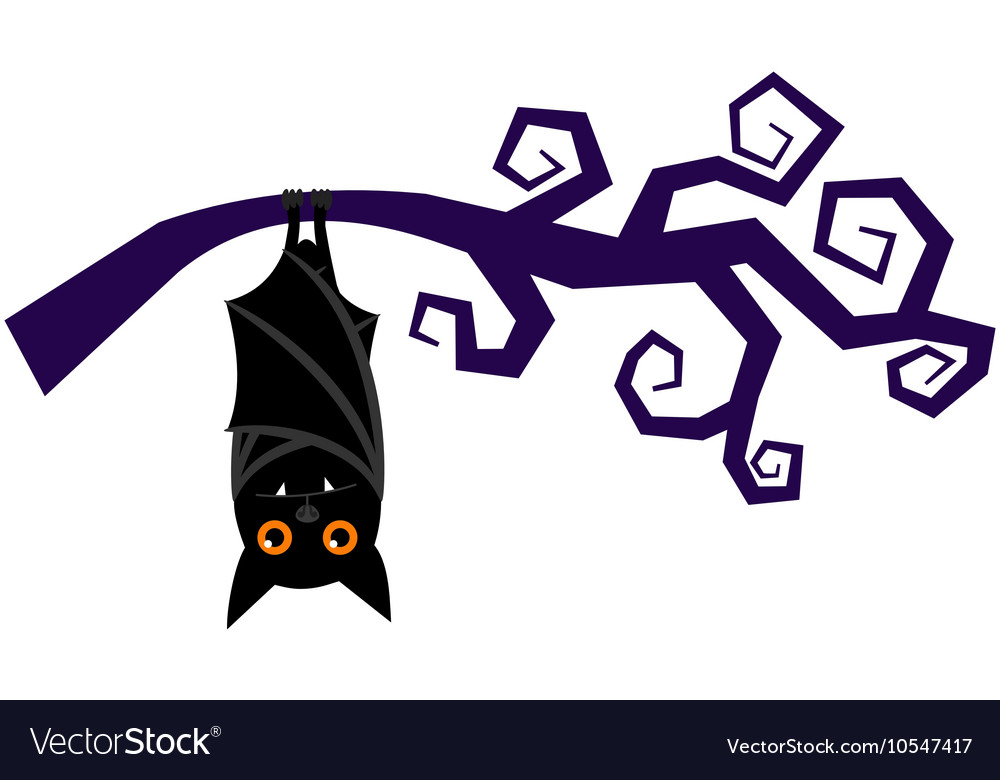 Cute Halloween Bat on Branch