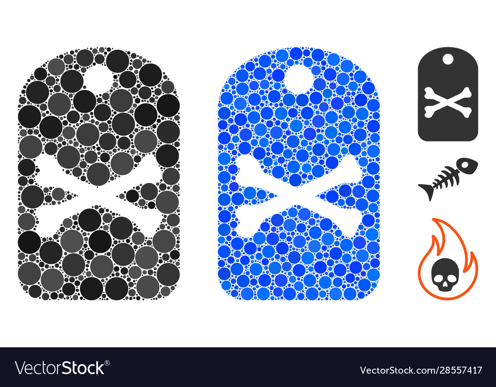 Death tag mosaic icon circle dots