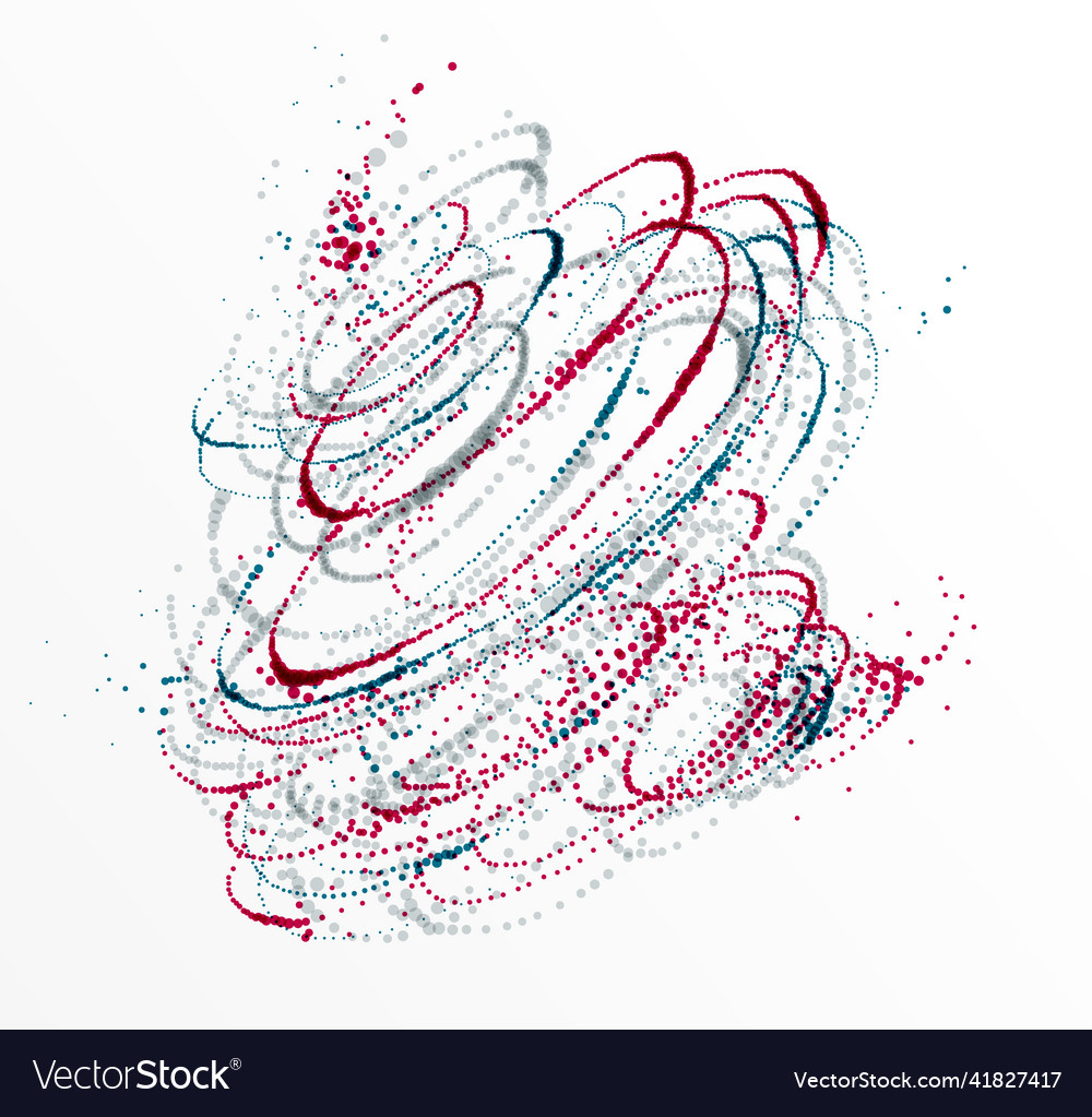 Dots particles flowing vortex abstract background vector image Dots particles flowing vortex abstract background