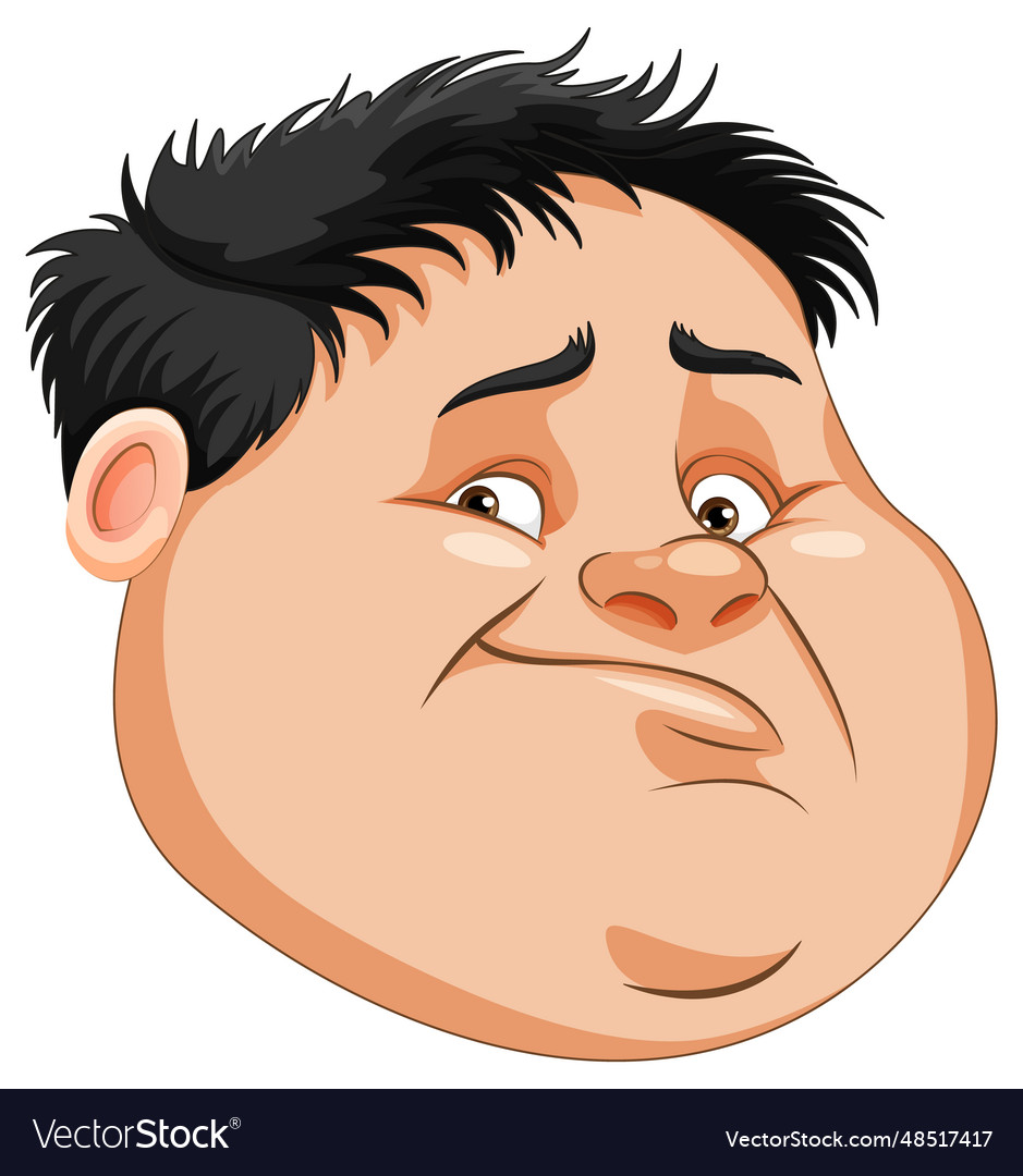 Face of fat boy cartoon