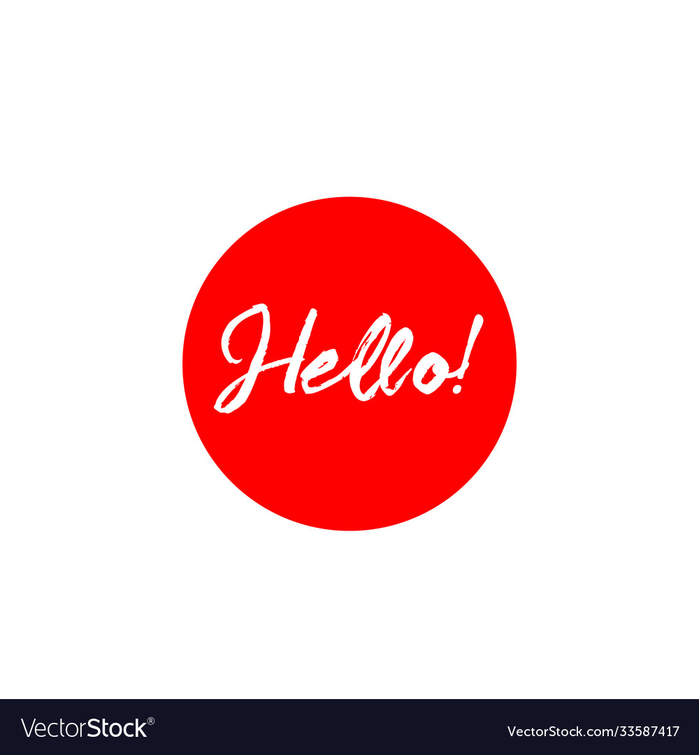 Hello label template design Royalty Free Vector Image