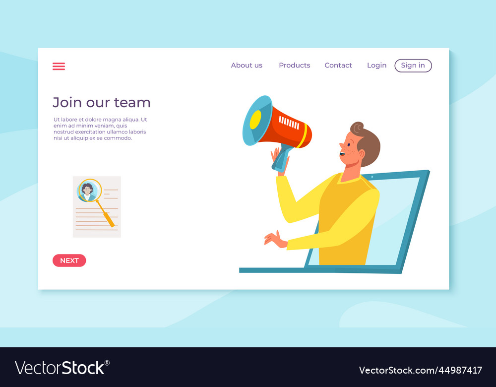 Join our team web application website banner hr Vector Image