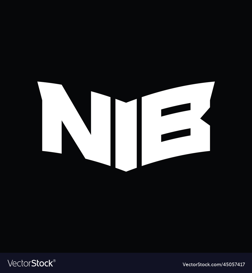 Nb logo monogram with shield slice shape design