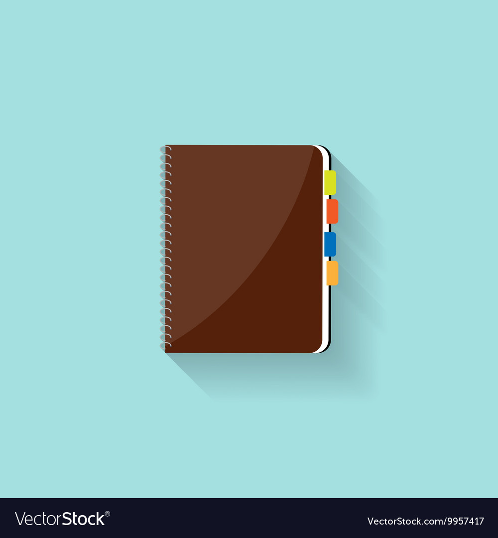 Notebook in a flat style reminder diary Royalty Free Vector