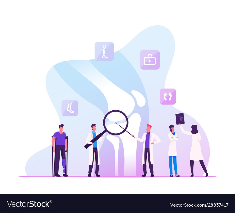 Orthopedy medical concilium healthcare concept Vector Image