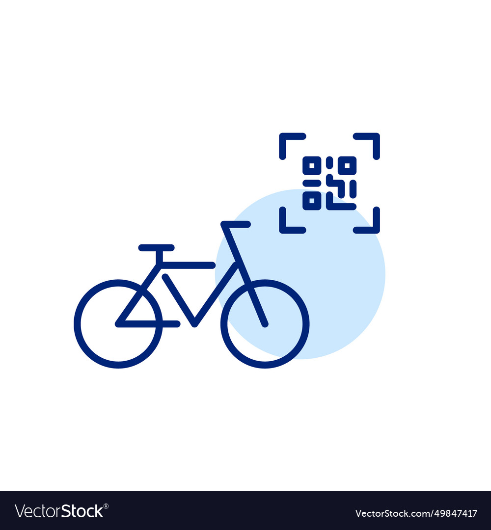 Renting bicycle with qr code pixel perfect vector image Renting bicycle with qr code pixel perfect
