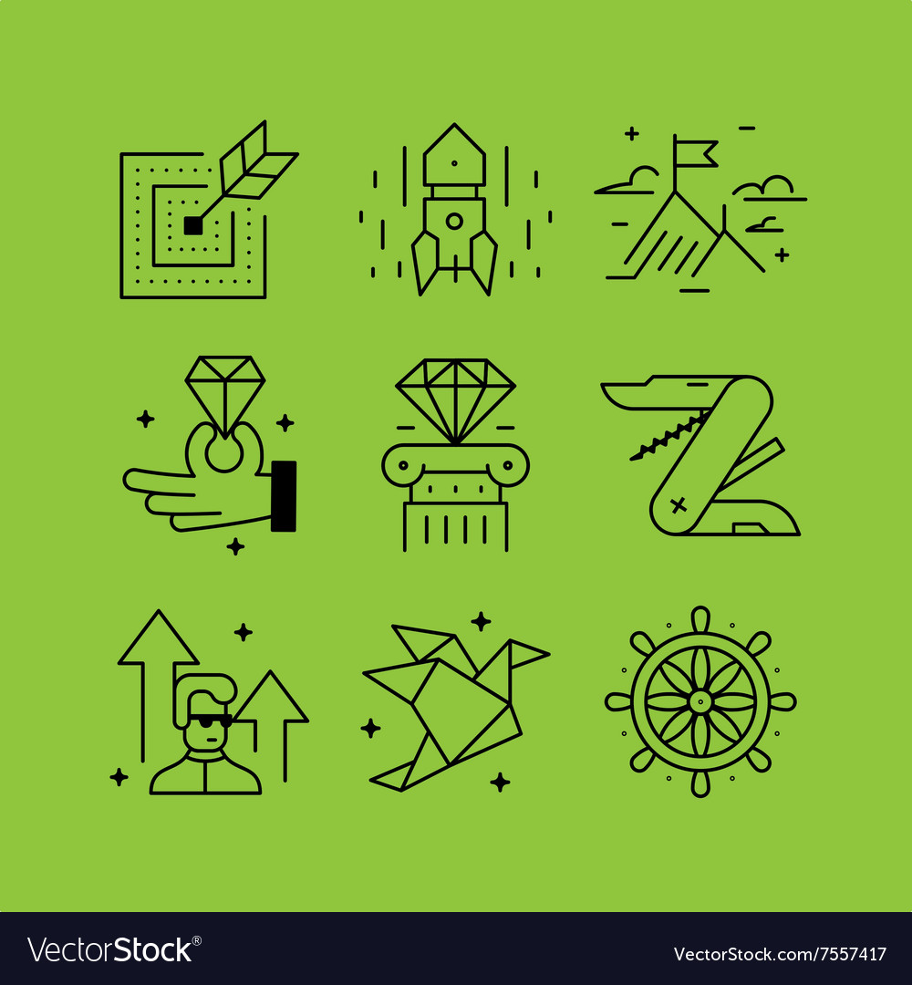 Set of line icons in the flat style