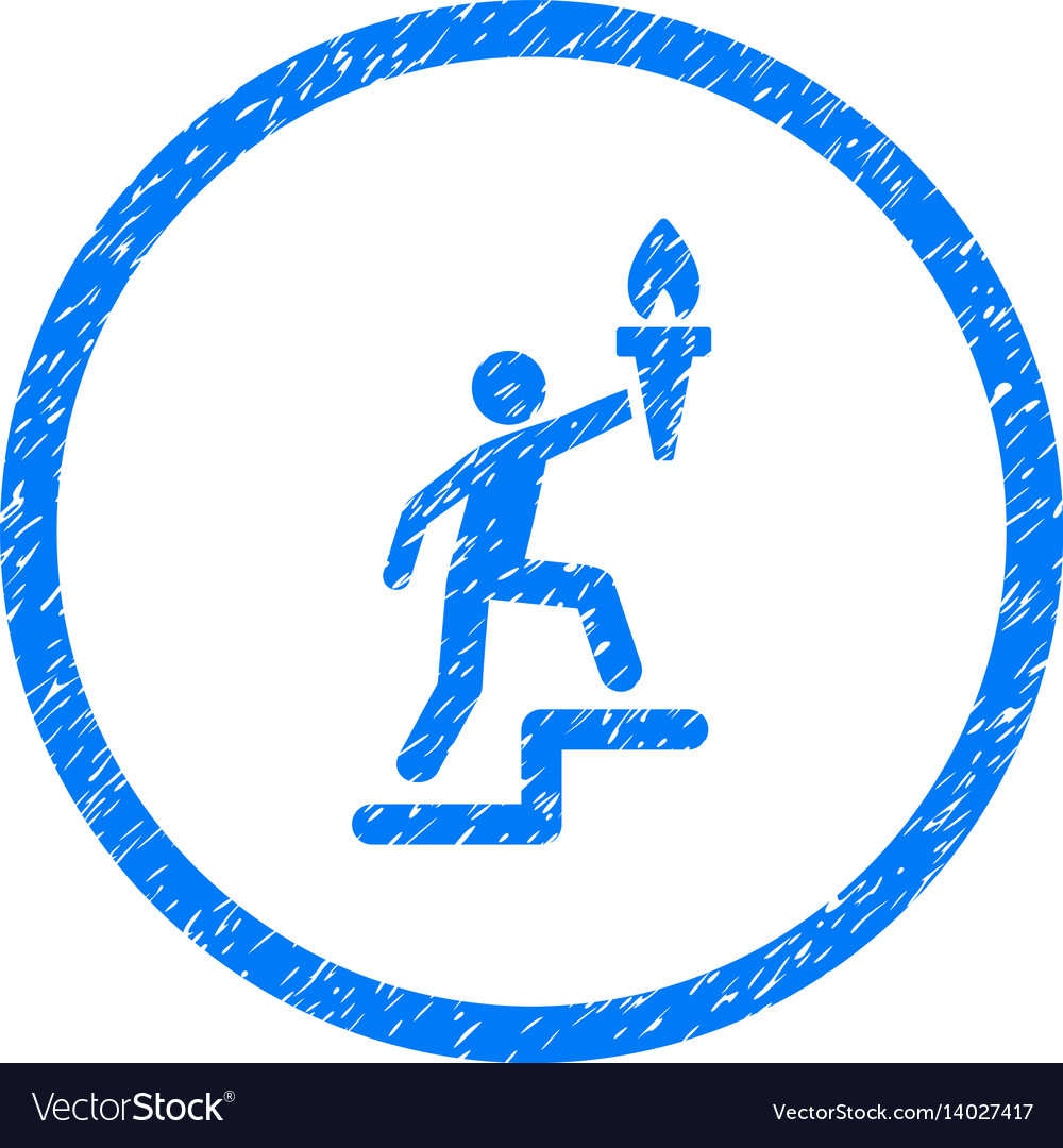 Stepping leader with torch rounded grainy icon