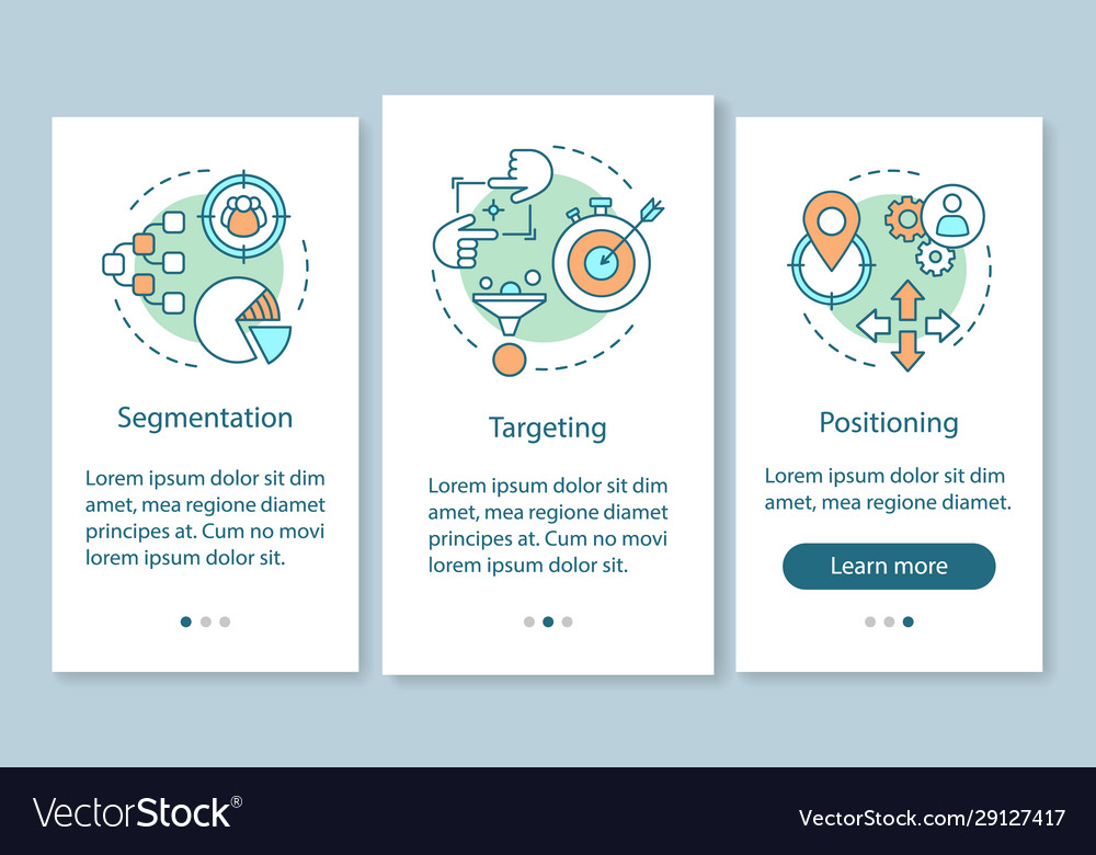 Stp onboarding mobile app page screen with linear