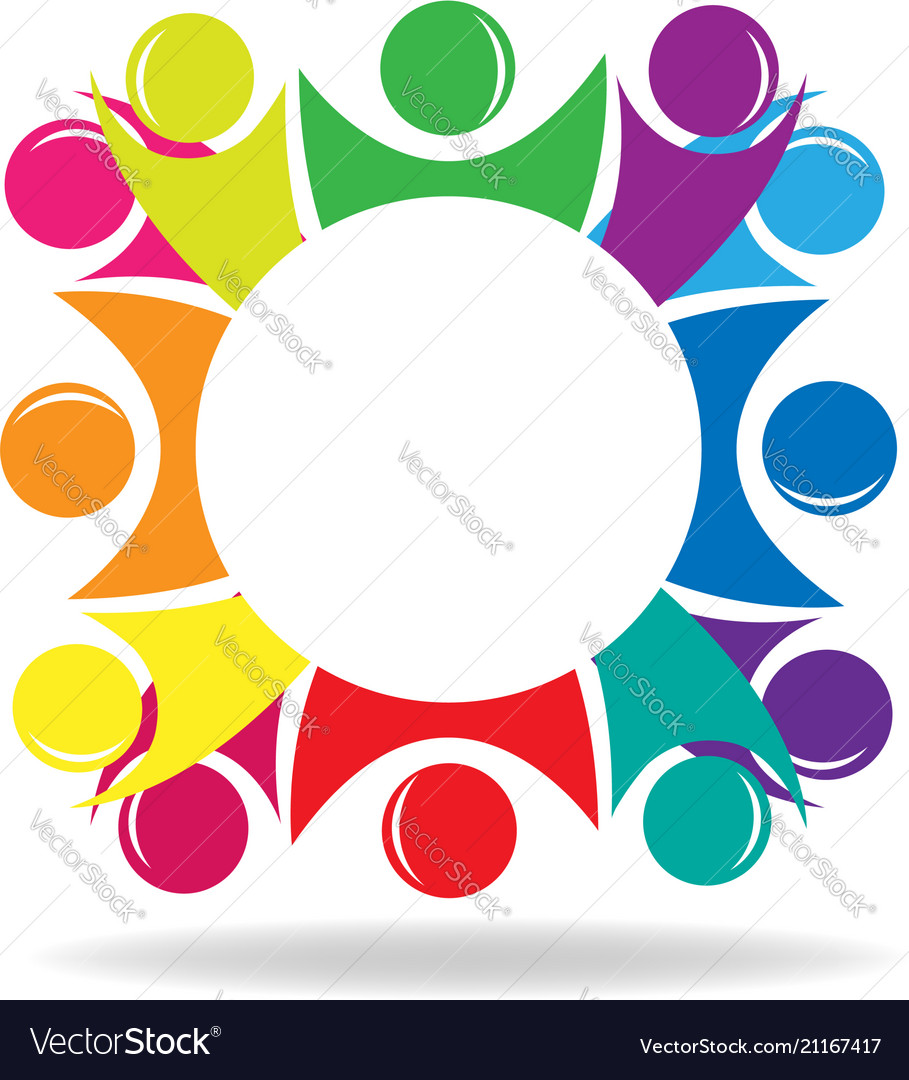 Teamwork people in a circle group discussion vector image Teamwork people in a circle group discussion