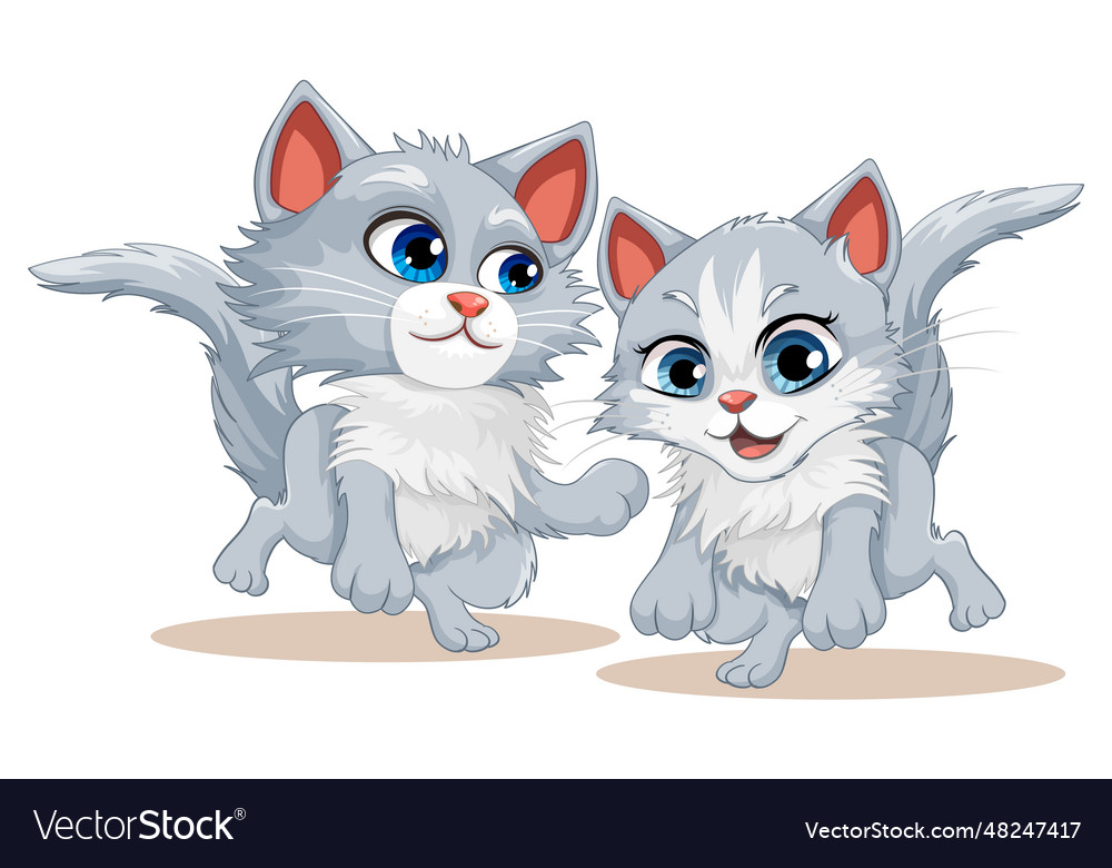 Premium Vector  A cartoon of two cats with the word cat on the front.