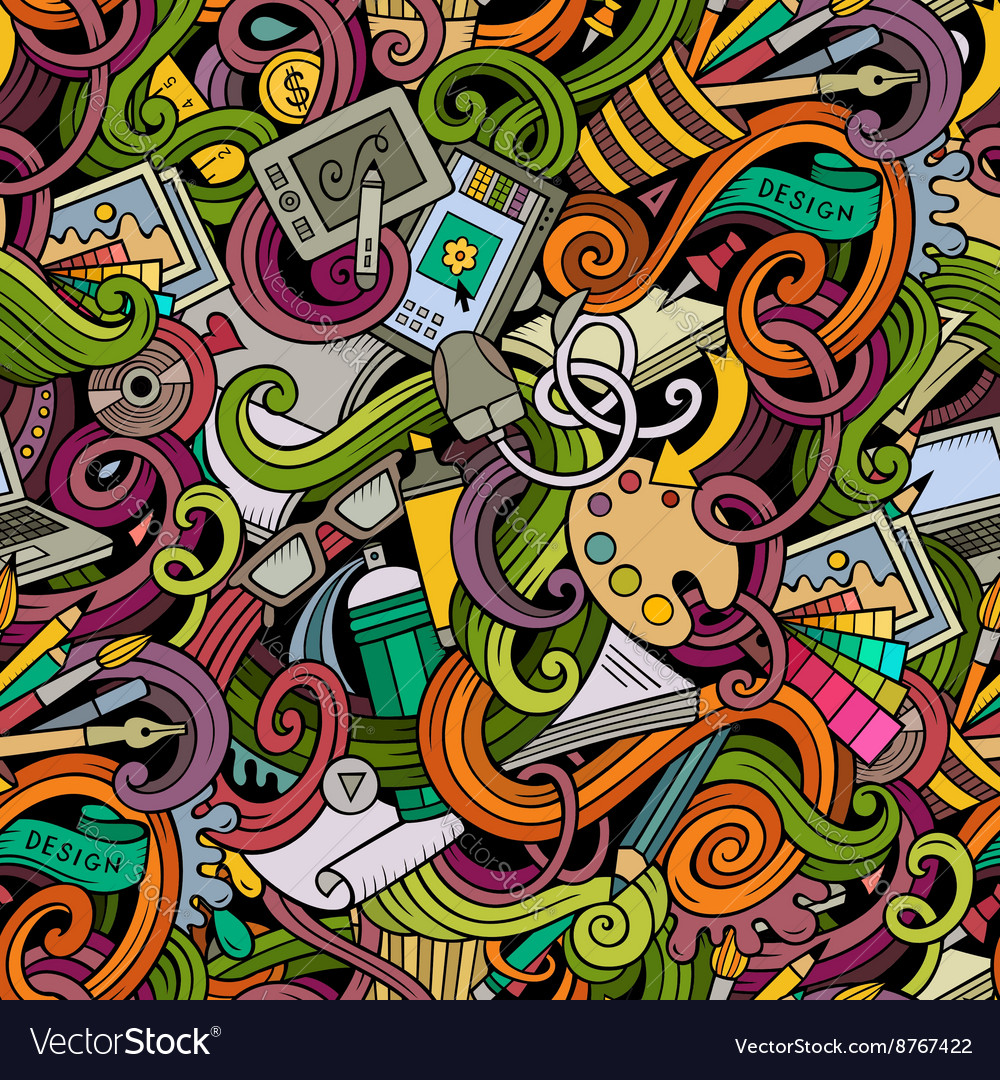 Cartoon hand-drawn doodles on the subject Vector Image