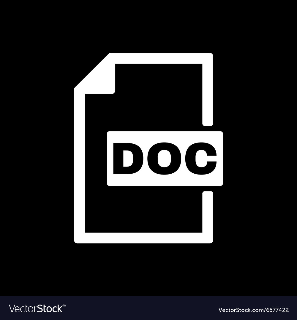 Doc icon text file format symbol flat