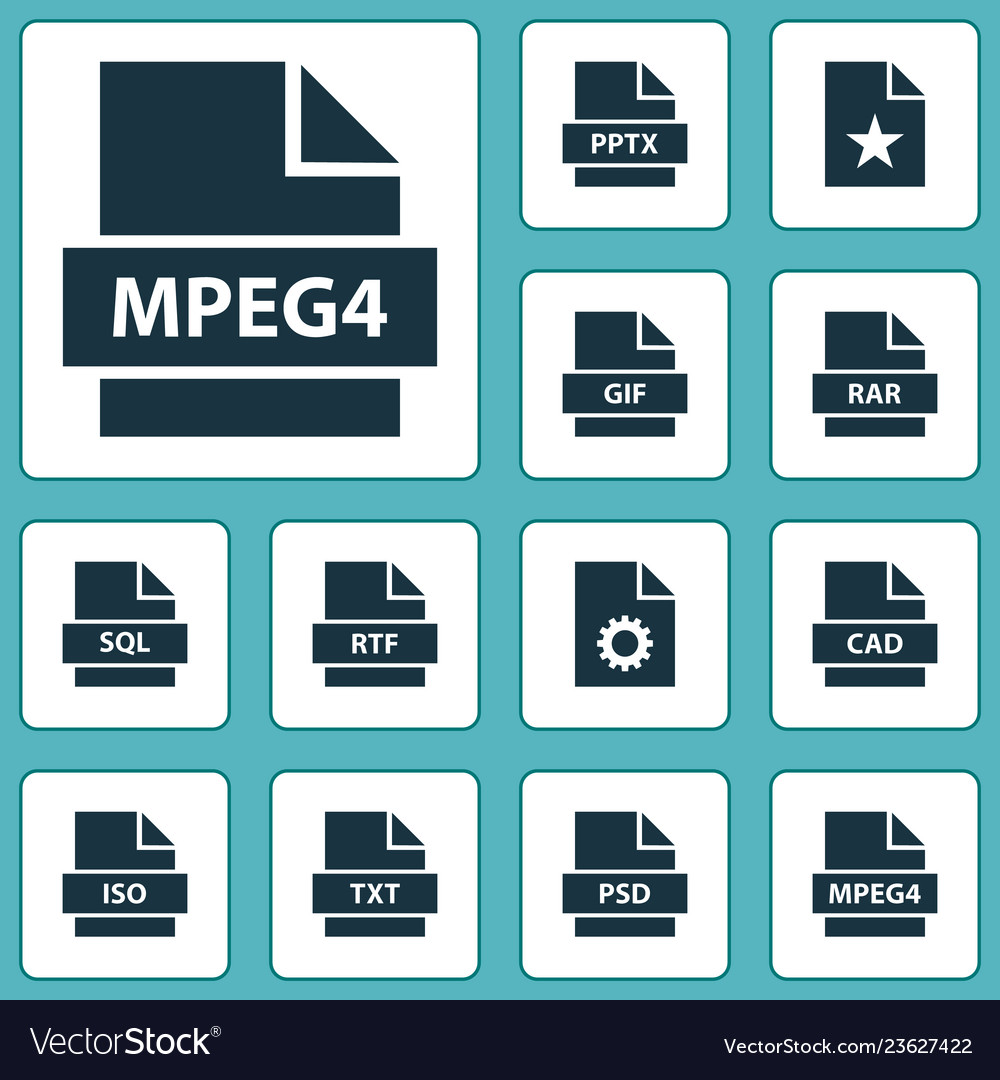 Dateisymbole mit sql pptx und anderen vector image Dateisymbole mit sql pptx und anderen