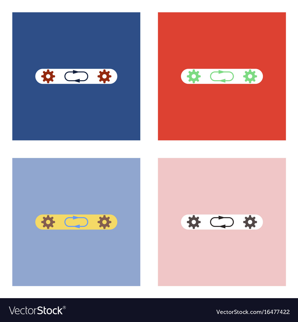 Flat icon design collection gears in process