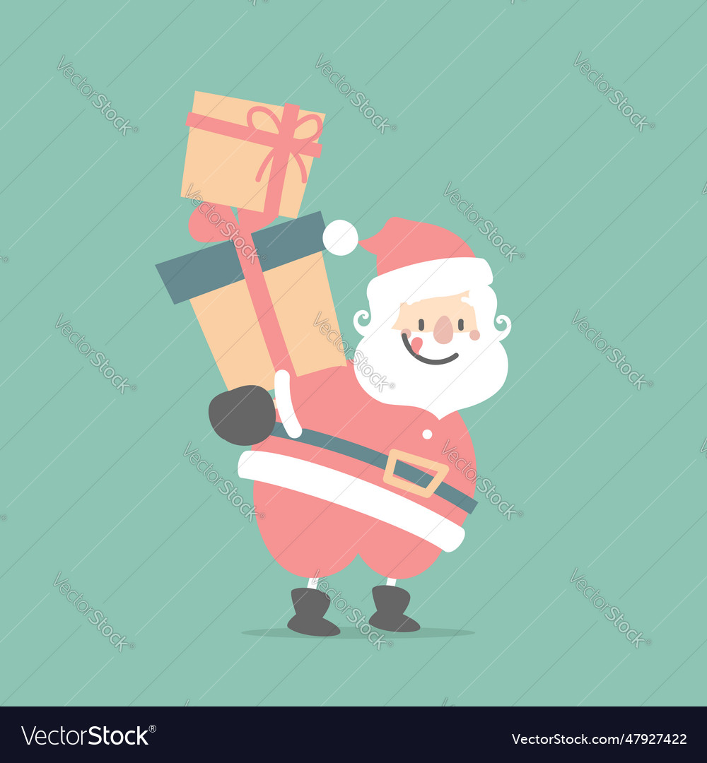 Merry christmas and happy new year with cute santa