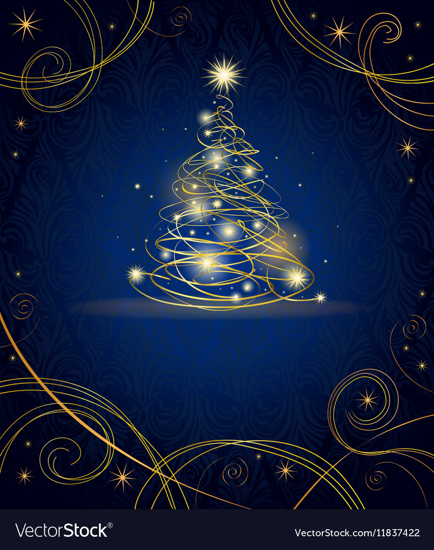 Modern golden christmas tree Royalty Free Vector Image