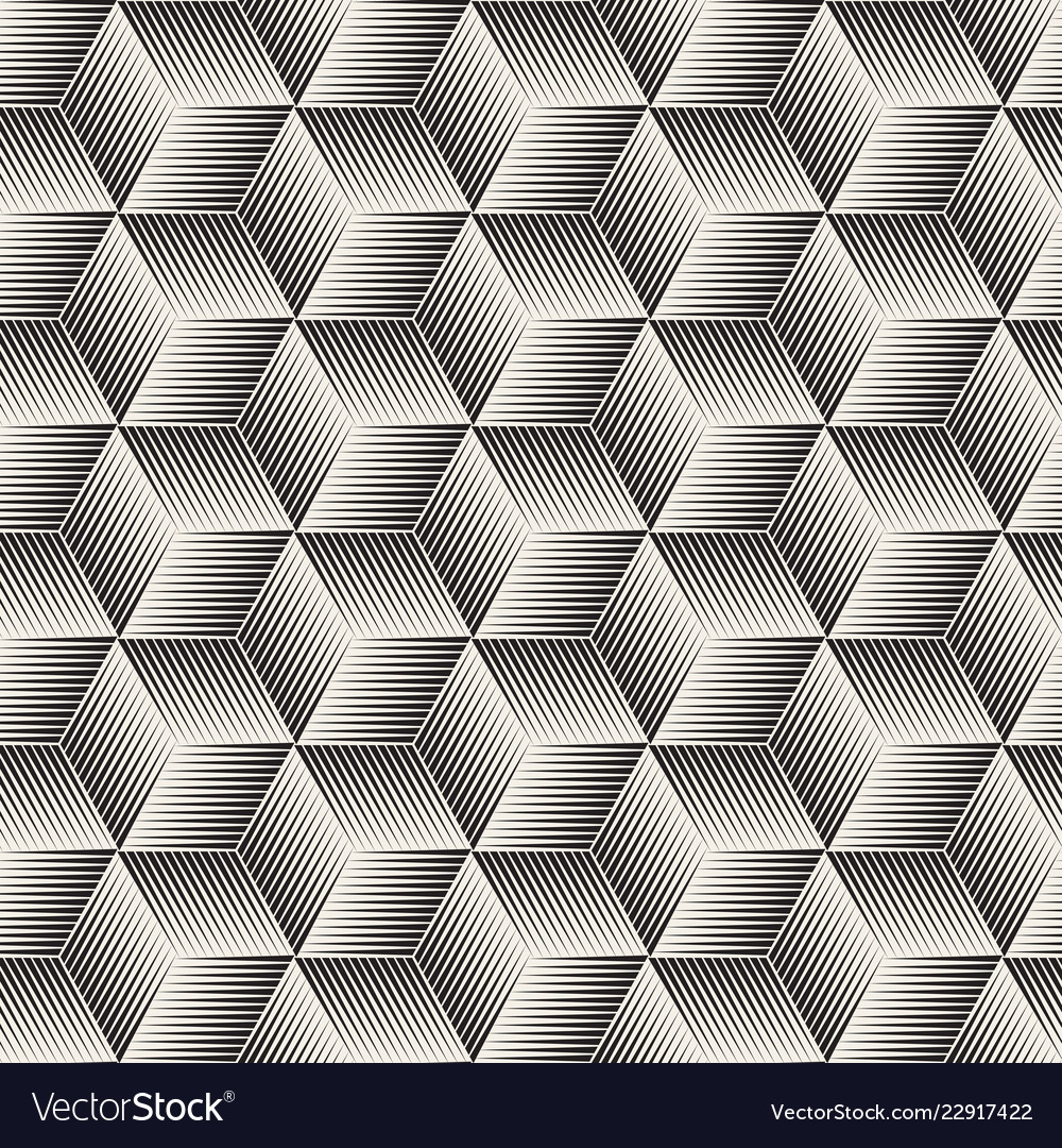 Modern Halftone Cube Pattern