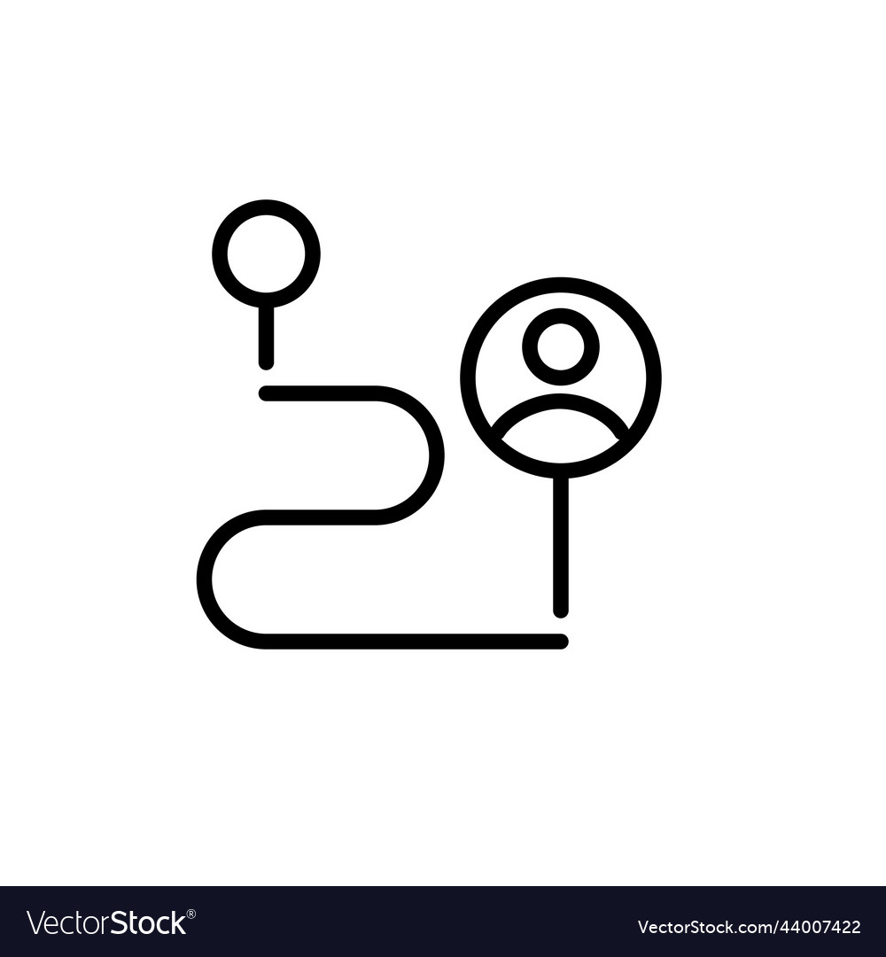 Navigation path outline route to user pixel vector image Navigation path outline route to user pixel