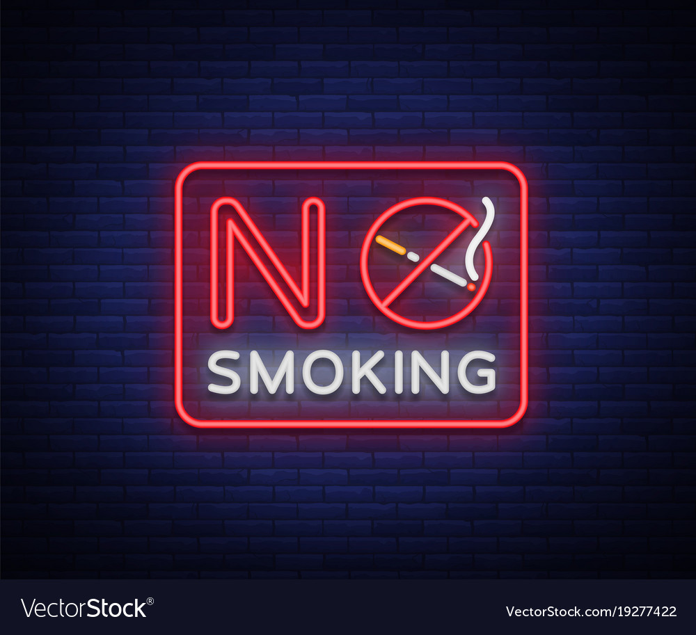 No smoking neon sign bright character neon Vector Image