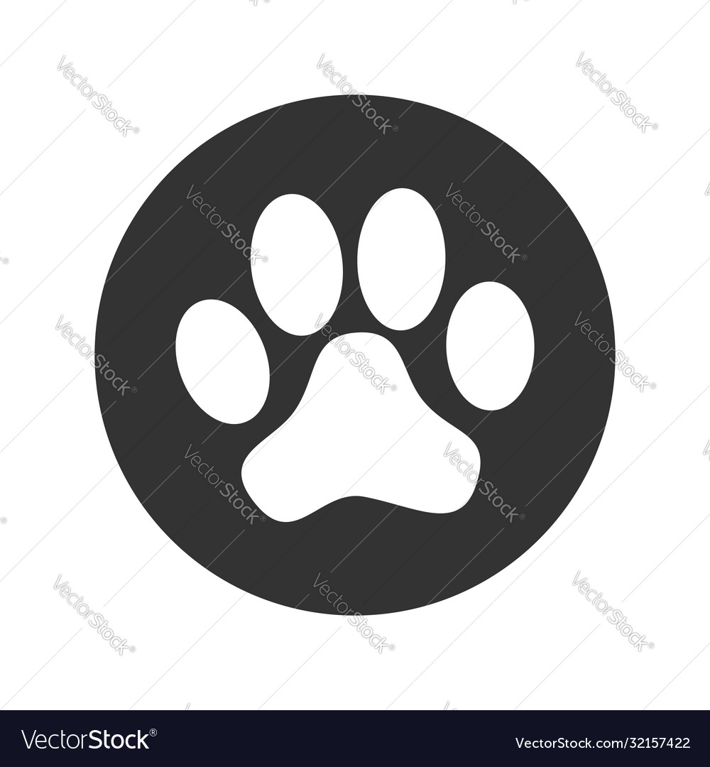 Paw print sign vector image Paw print sign