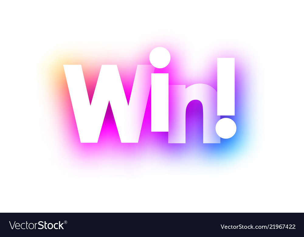 Pink win sign on white background Royalty Free Vector Image