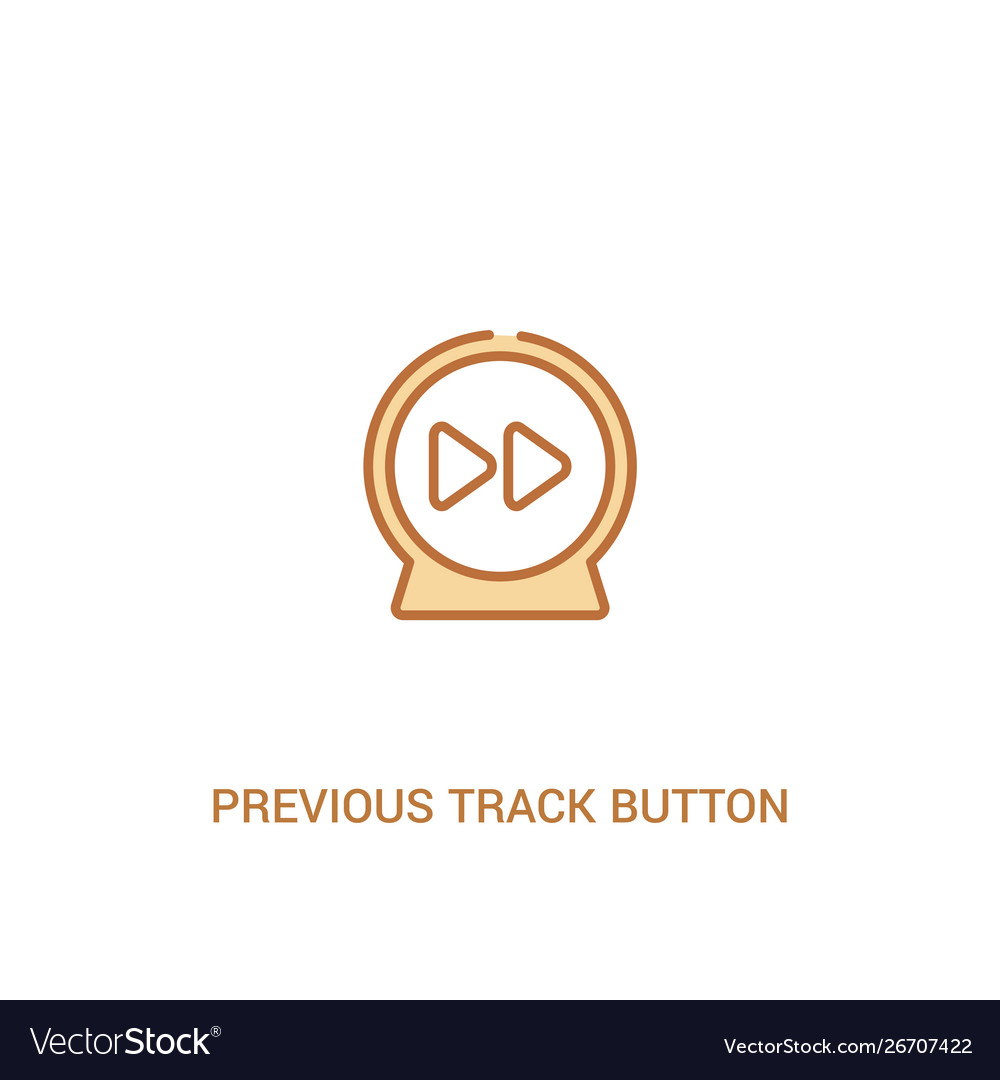Previous track button concept 2 colored icon Vector Image Previous track button concept 2 colored icon