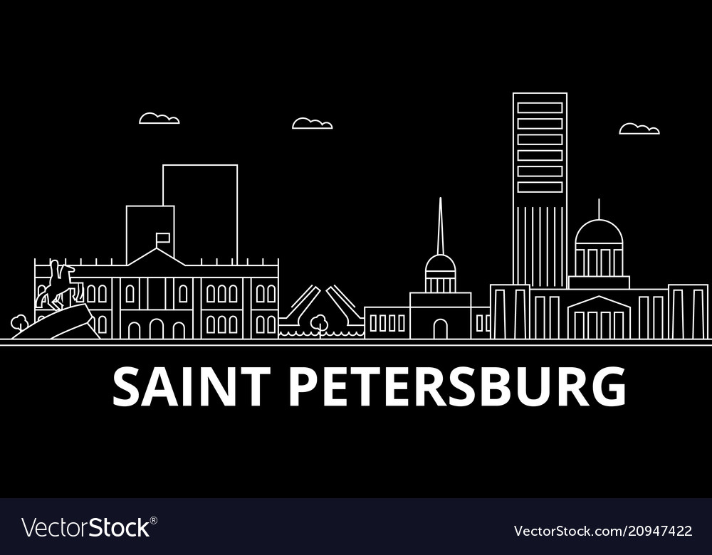 Saint petersburg silhouette skyline russia