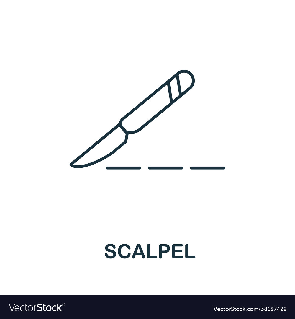 Scalpel line icon thin style element from