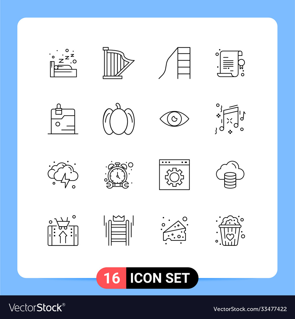 Set 16 modern ui icons symbols signs for data