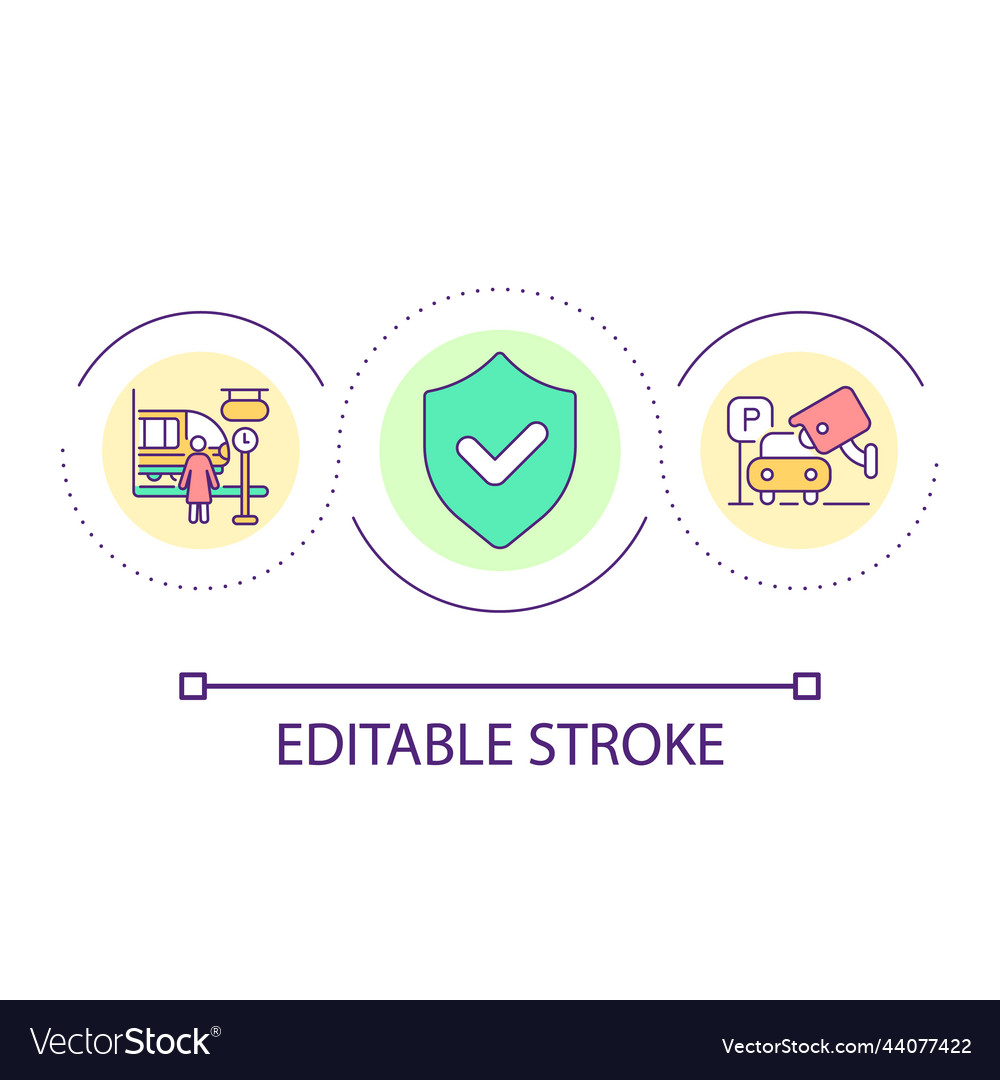 Transport and security services loop concept icon