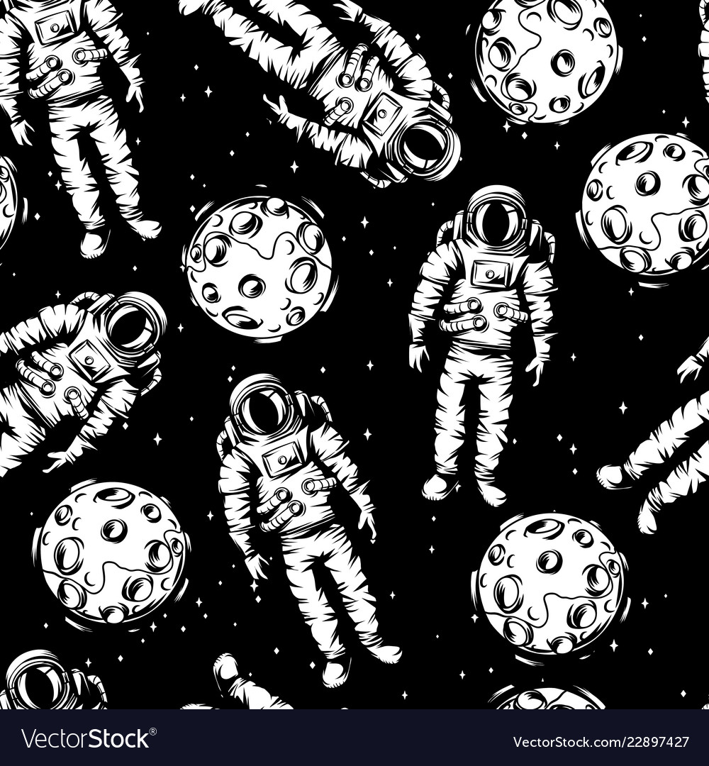Astronaut Moon Pattern