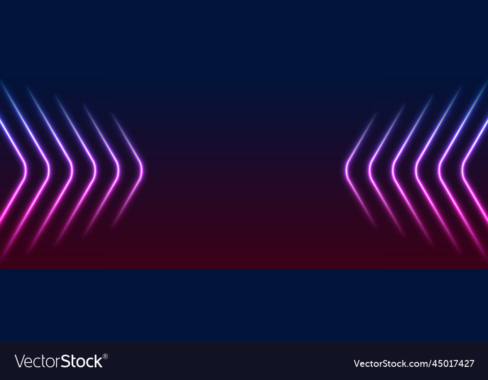 Blue purple abstract neon arrows tech background