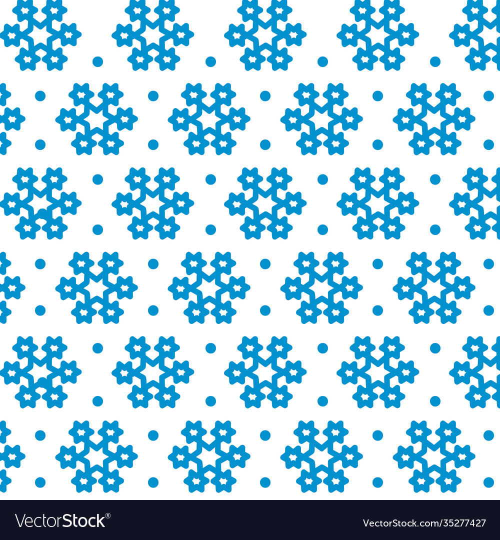 Blue snowflake pattern design on white background