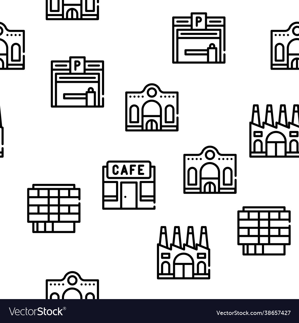 Gebäudearchitektur nahtloses Muster Vector Image Gebäudearchitektur nahtloses Muster