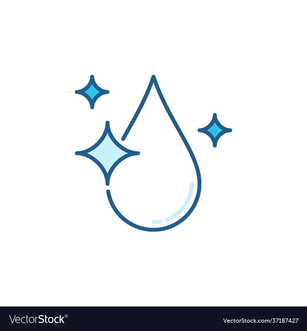 Clean water drop concept colored icon