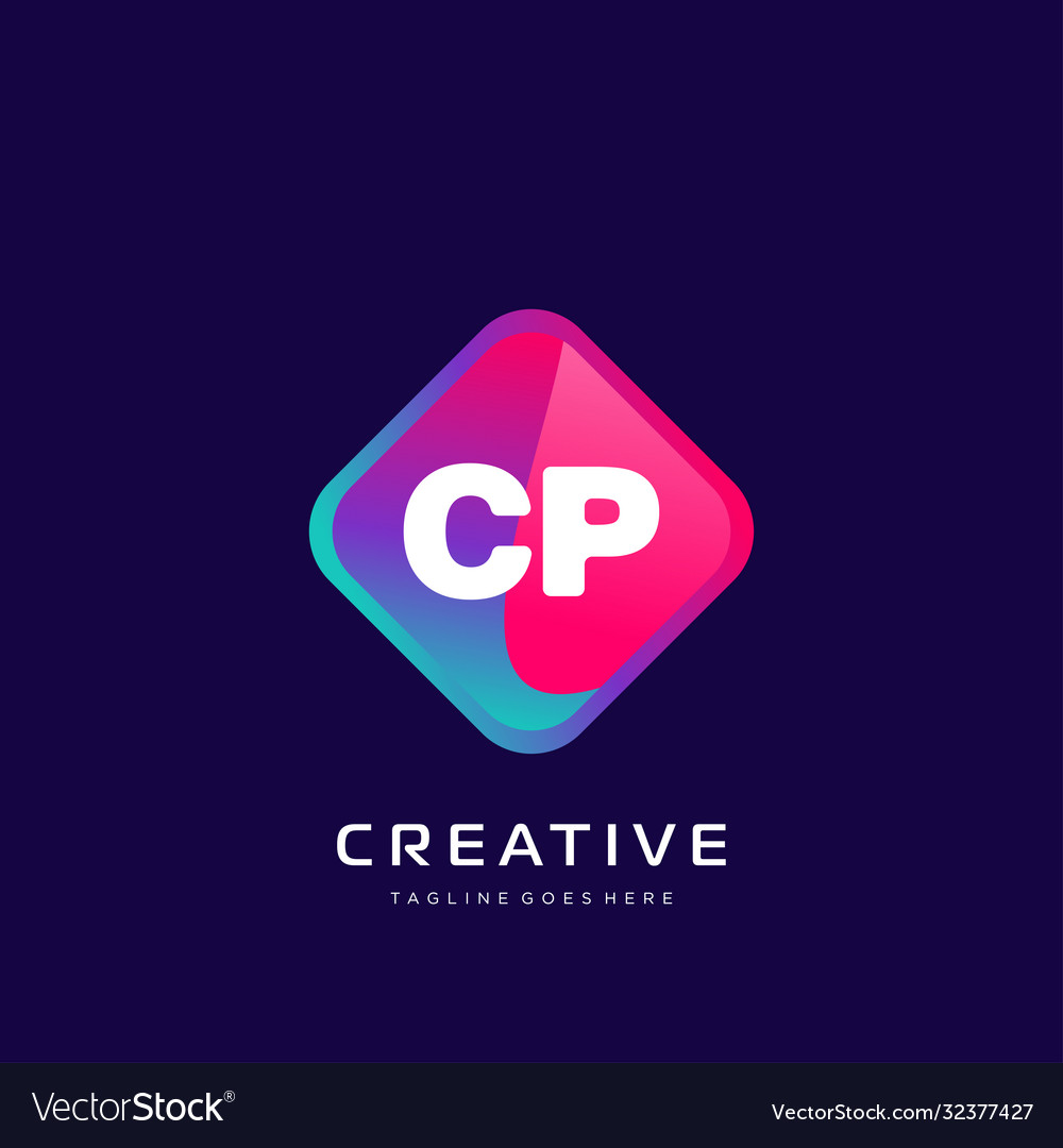 Cp initial logo with colorful template
