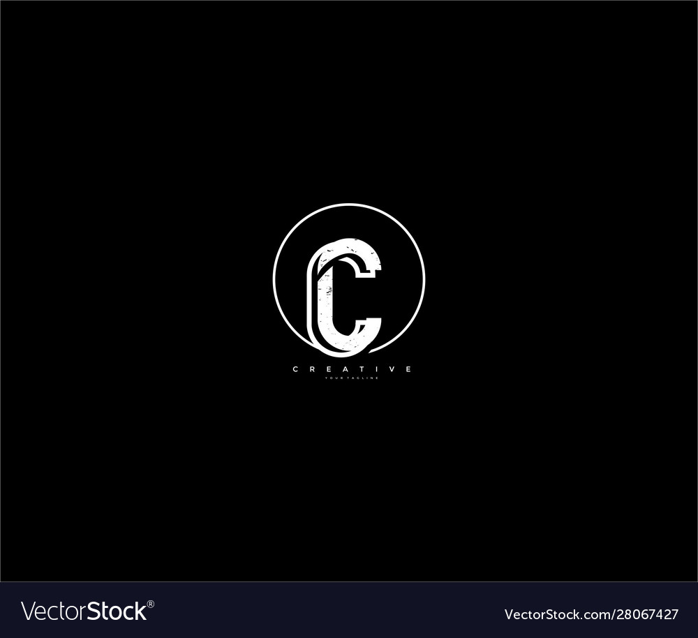 Creative Initial C Letter Line Modern Minimalist Vector Image