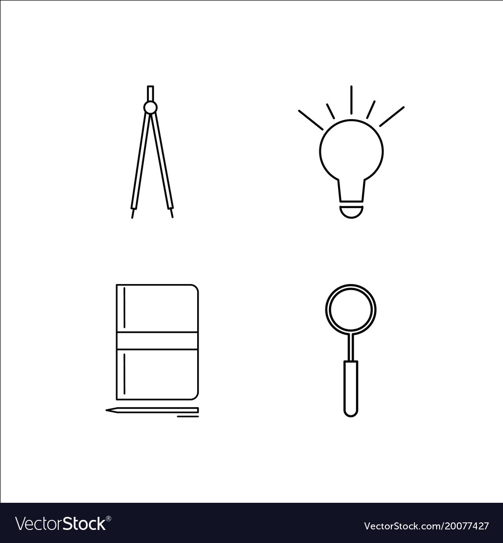 Design and studio simple linear icon setsimple