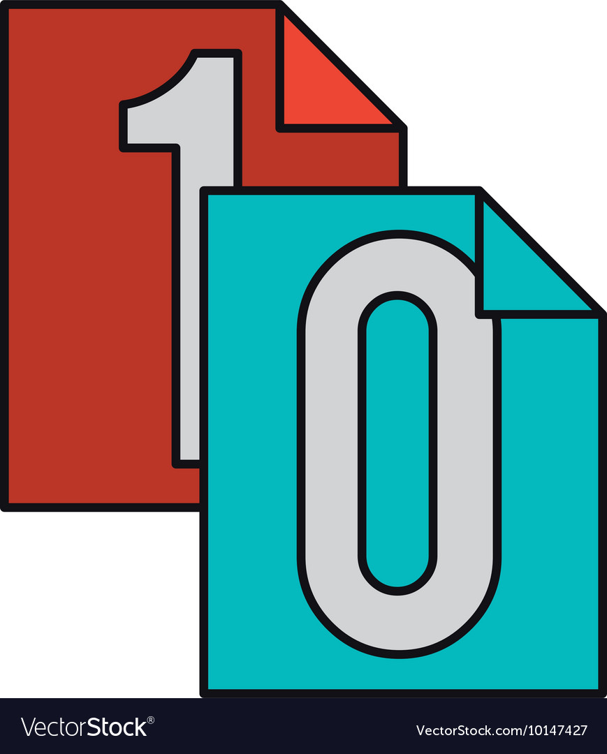 Dokumente mit binärem Code isolierte Icon Design