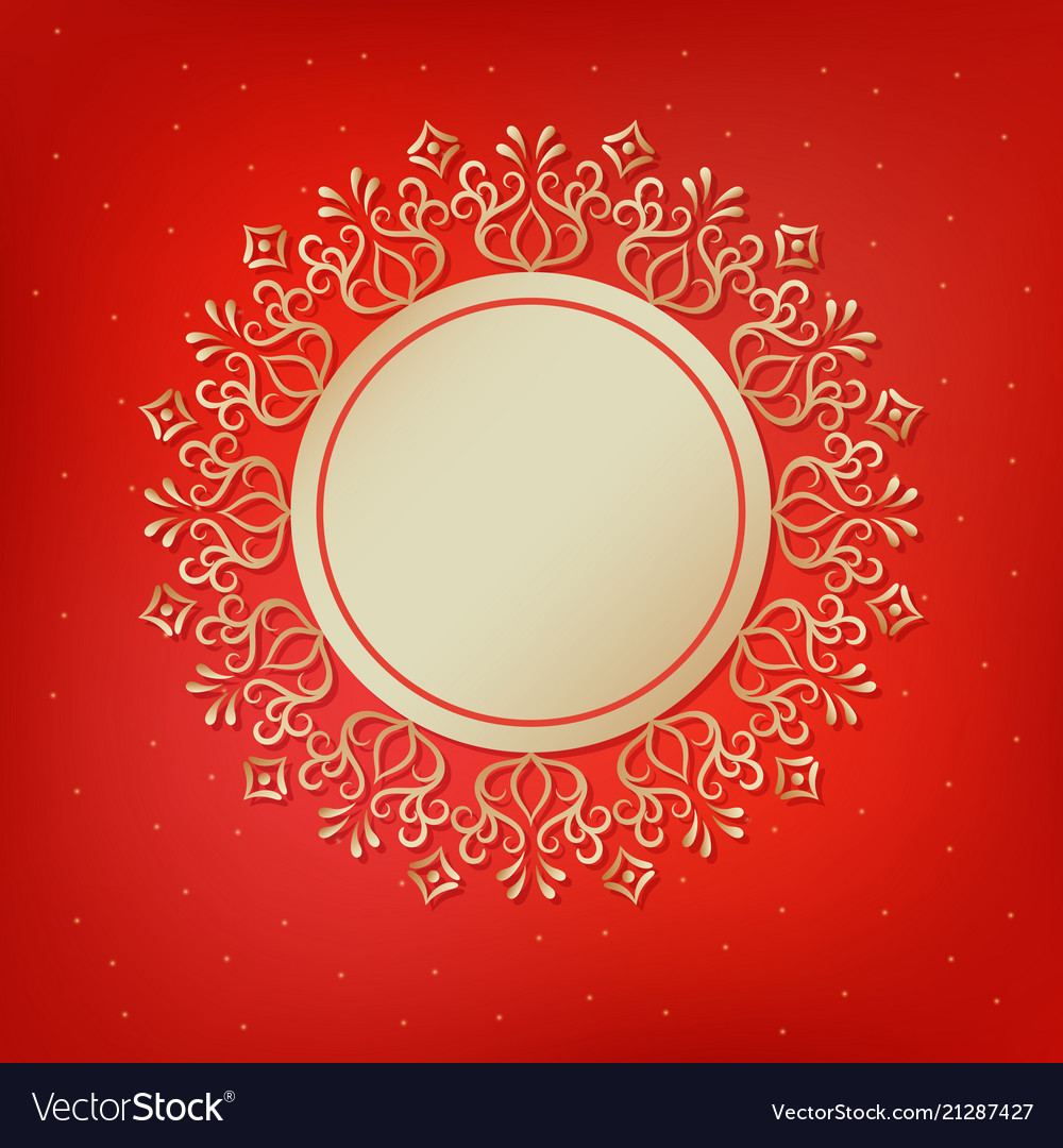 Festive template snowflake frame for new year Vector Image