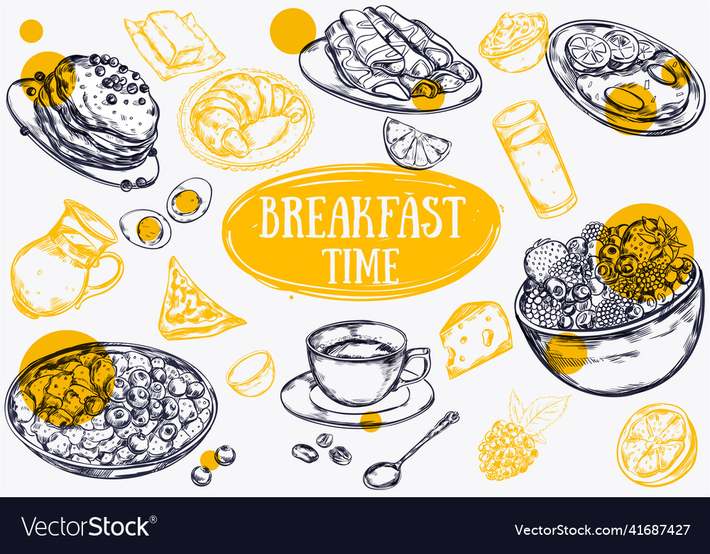 Food Breakfast Brochure Royalty Free Vector Image